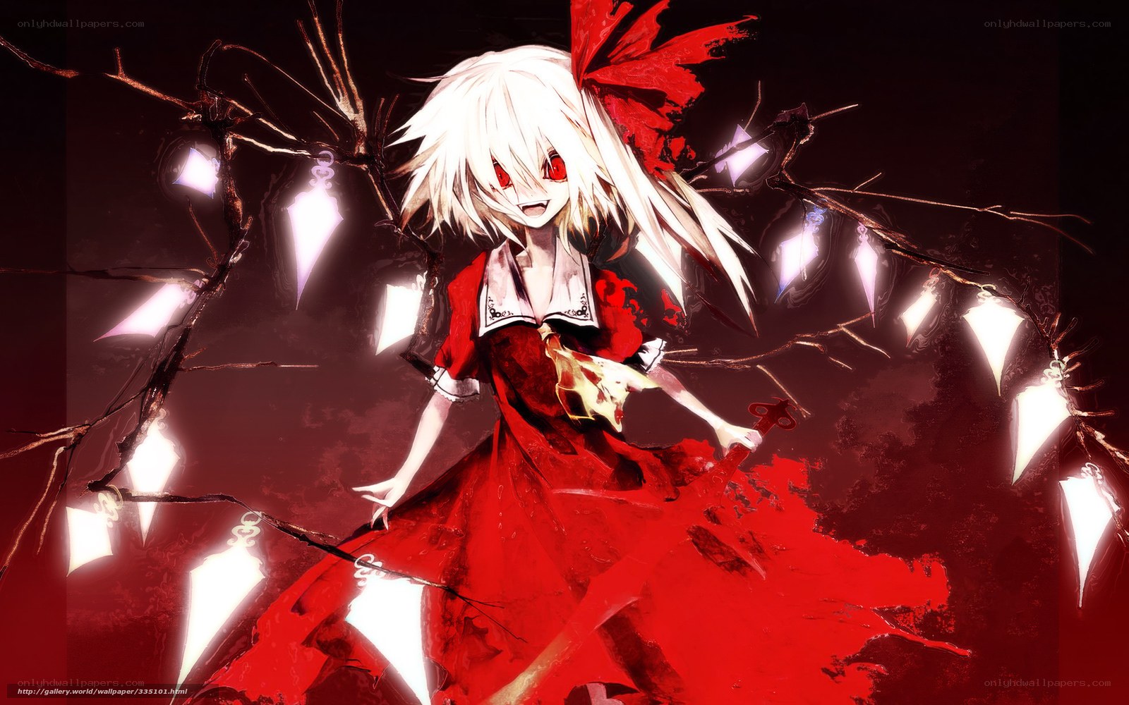 Anime girl with red dress