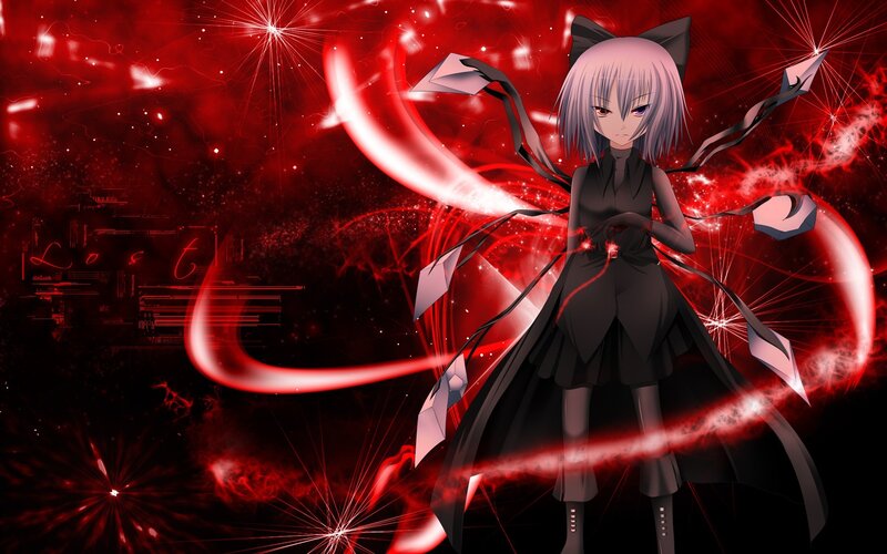 anime girl with red energy