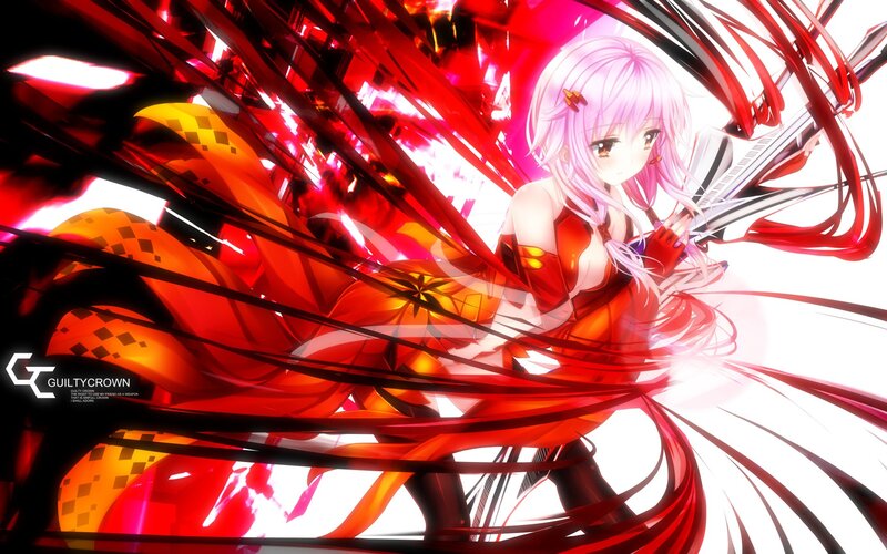 anime girl with red energy