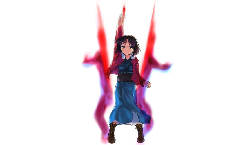 anime girl with red energy