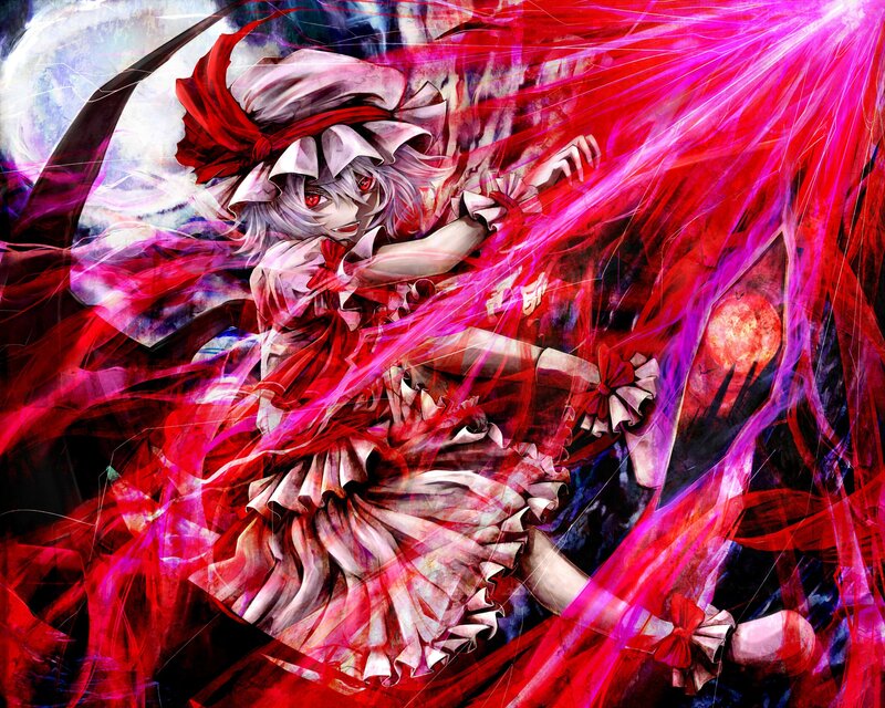 Anime girl with red energy