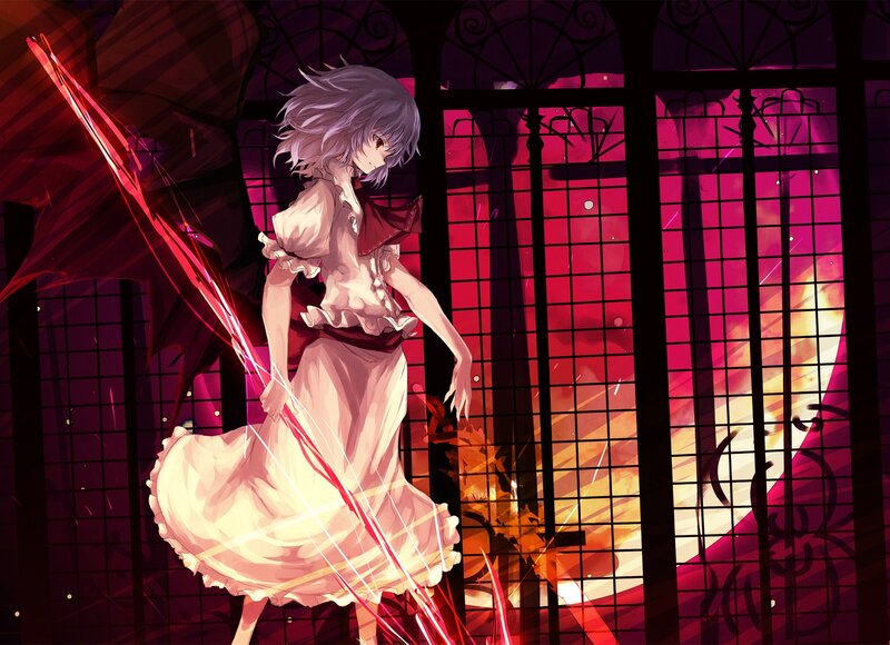 anime girl with red energy