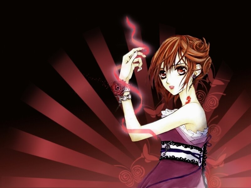 anime girl with red energy