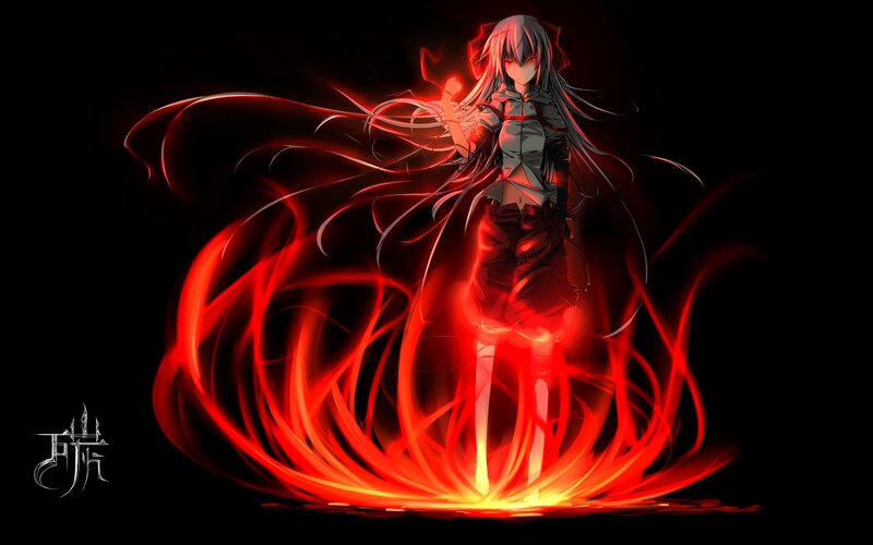 anime girl with red energy