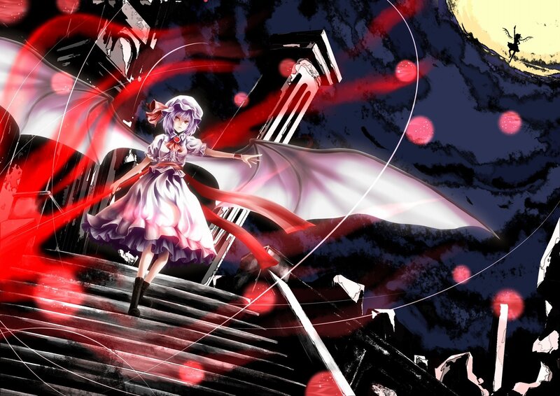 anime girl with red energy