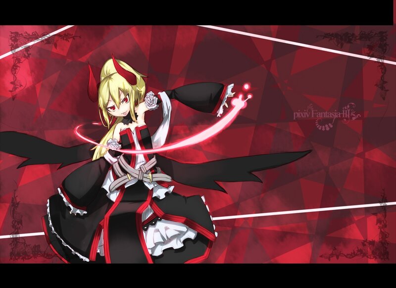 Anime girl with red energy