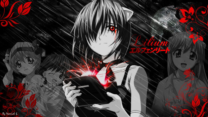 Anime Girl with Red Eye — Black, Dramatic
