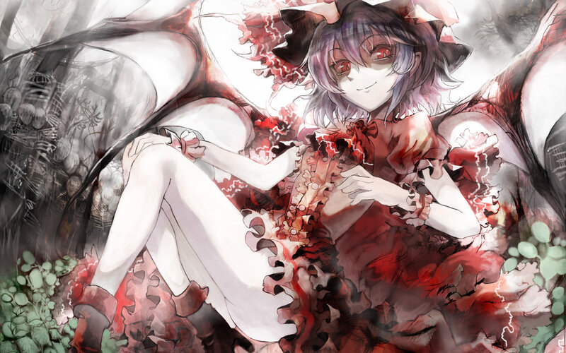 anime girl with red eyes