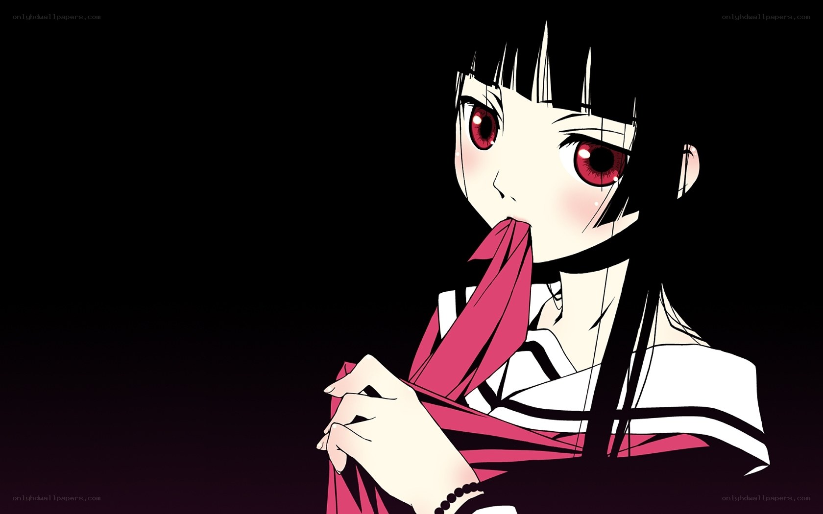 anime girl with red eyes
