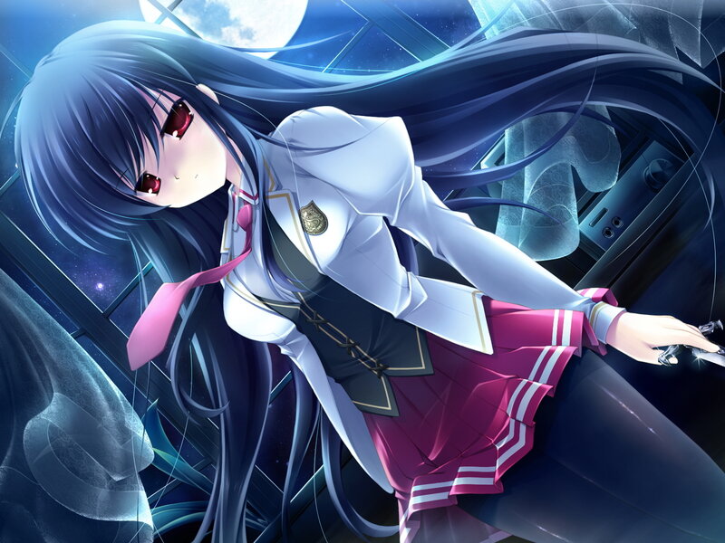 anime girl with red eyes