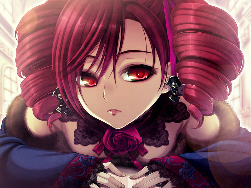 anime girl with red eyes