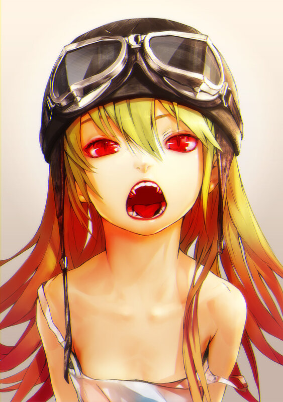 anime girl with red eyes