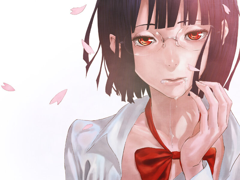 anime girl with red eyes