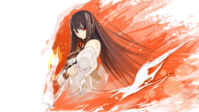 anime girl with red eyes