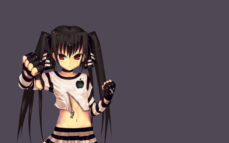 anime girl with red eyes