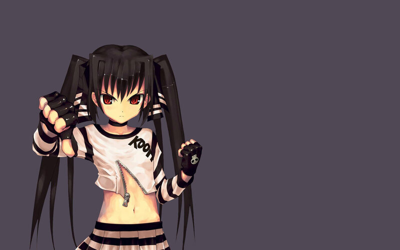 anime girl with red eyes