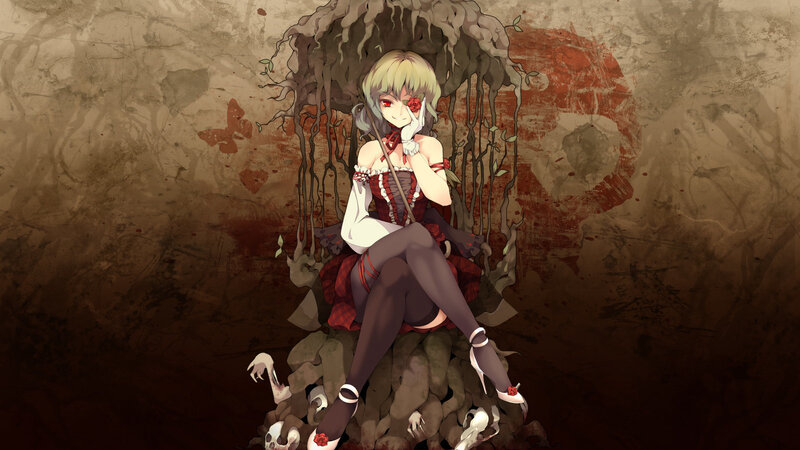 anime girl with red eyes