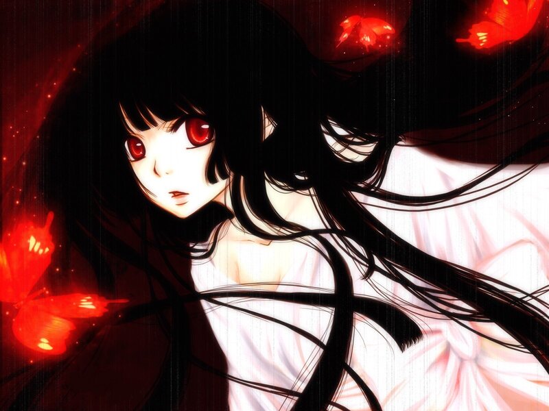 anime girl with red eyes