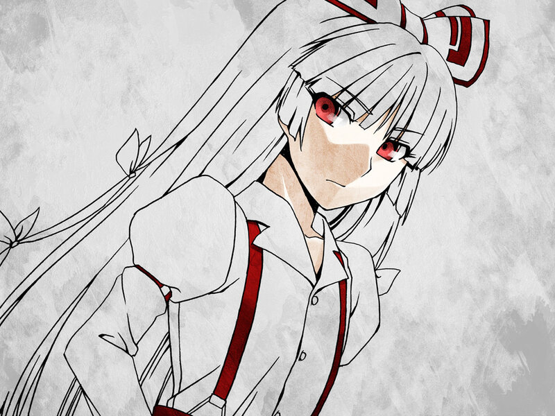anime girl with red eyes