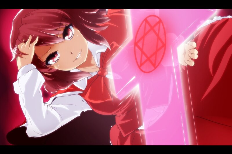 anime girl with red eyes
