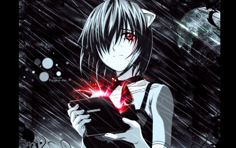 anime girl with red eyes