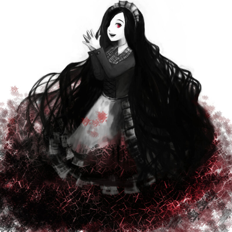 anime girl with red eyes