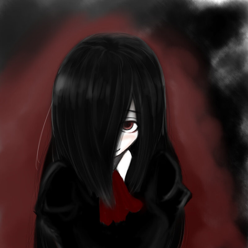 anime girl with red eyes