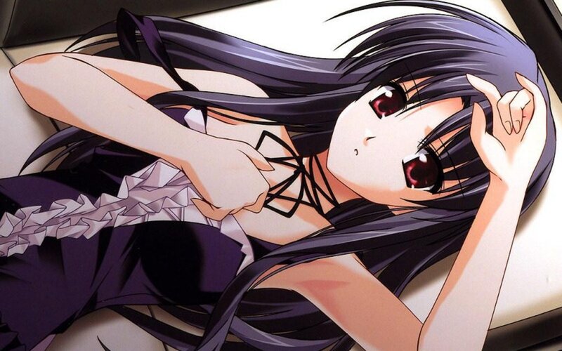 anime girl with red eyes