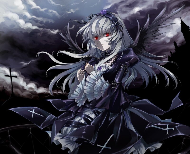 anime girl with red eyes