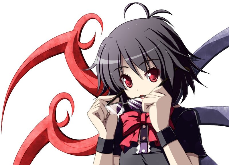 anime girl with red eyes