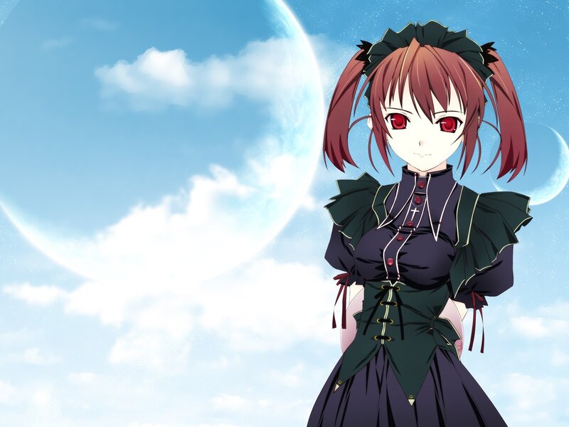anime girl with red eyes
