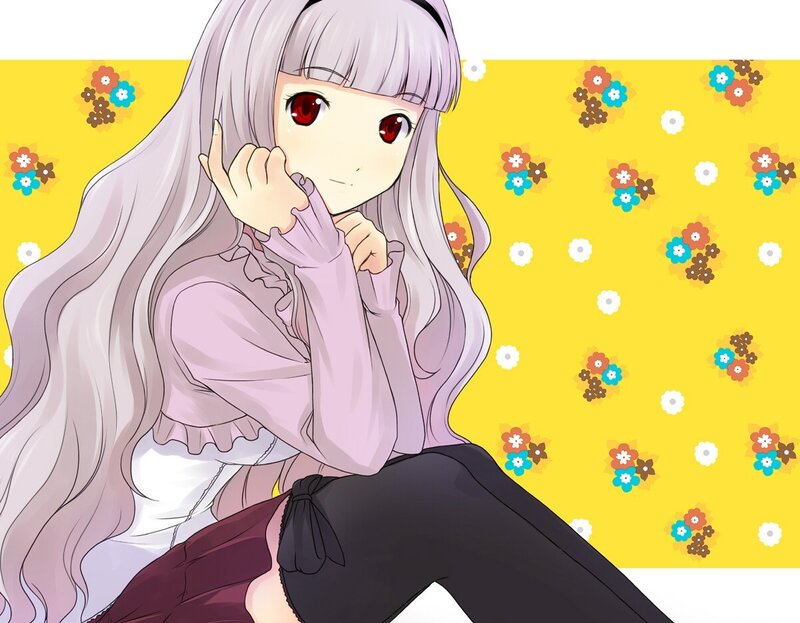 anime girl with red eyes