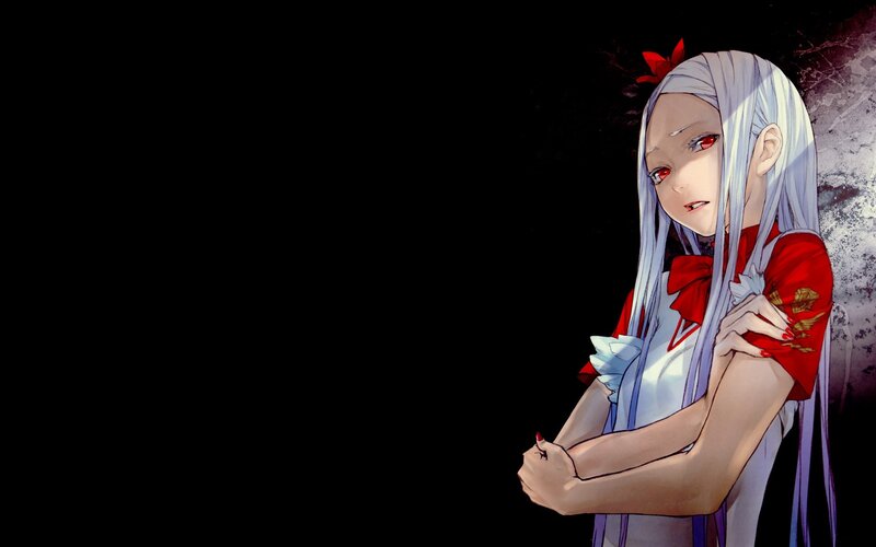 anime girl with red eyes