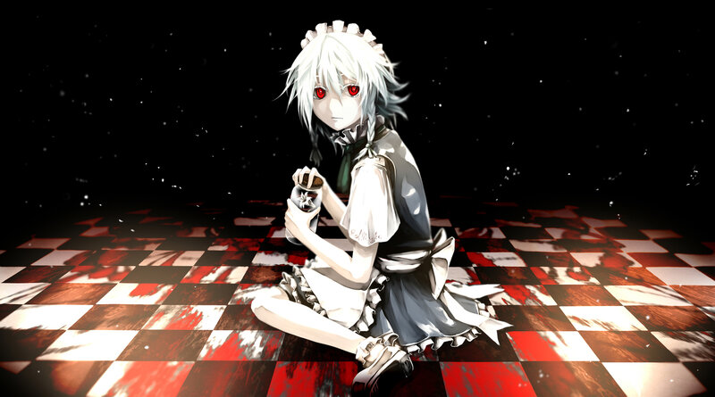 Anime girl with red eyes