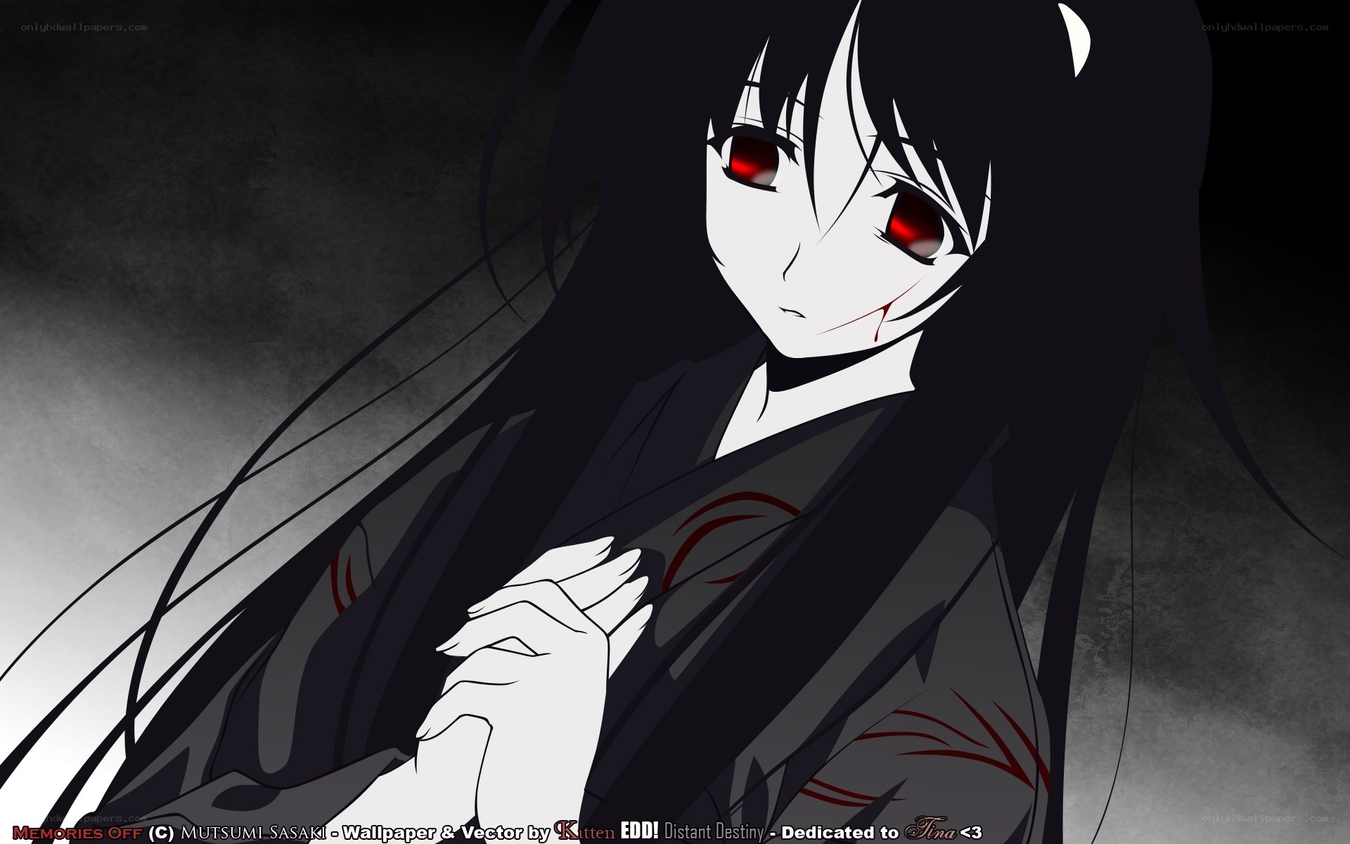 anime girl with red eyes
