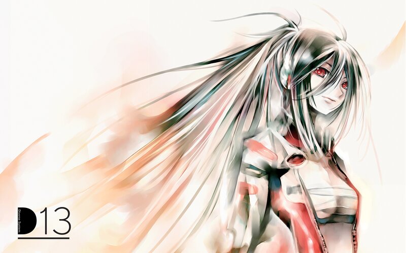 anime girl with red eyes