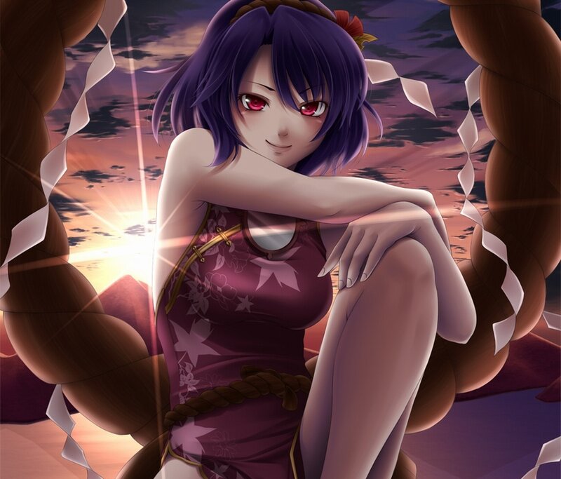 anime girl with red eyes