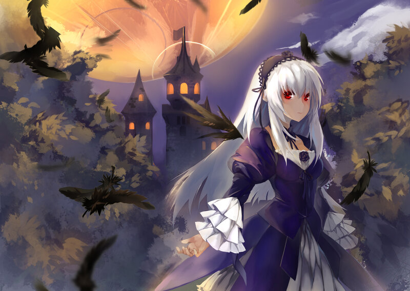 Anime girl with red eyes