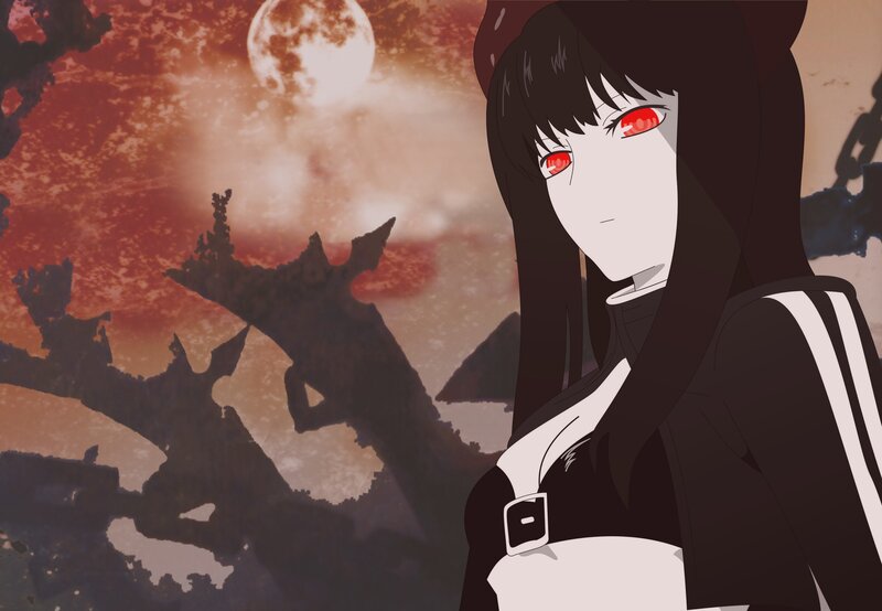 anime girl with red eyes