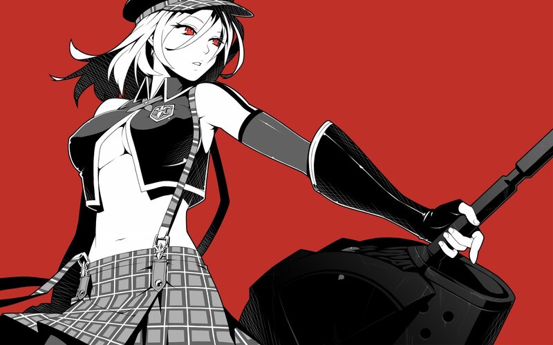 anime girl with red eyes