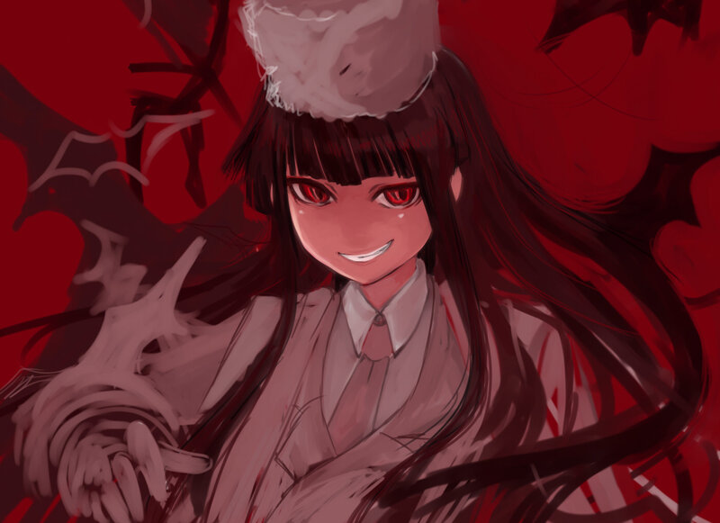 anime girl with red eyes