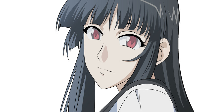 anime girl with red eyes
