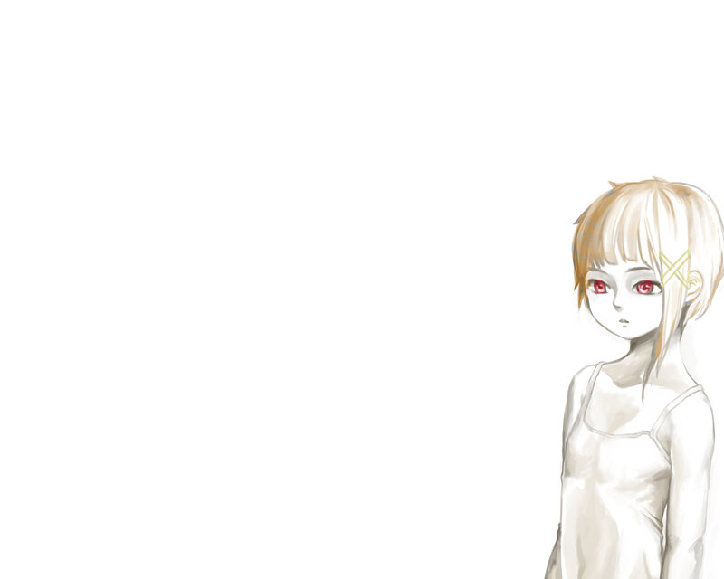 anime girl with red eyes