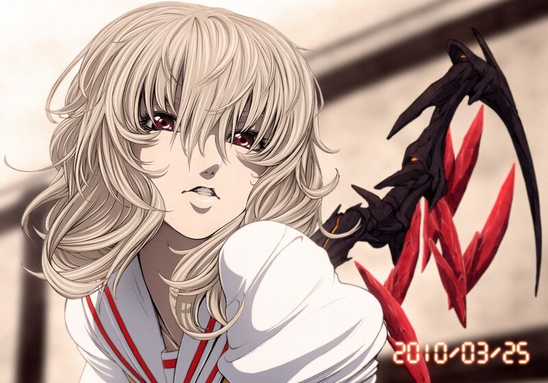 anime girl with red eyes