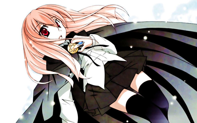 anime girl with red eyes