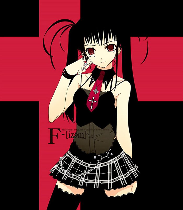 anime girl with red eyes
