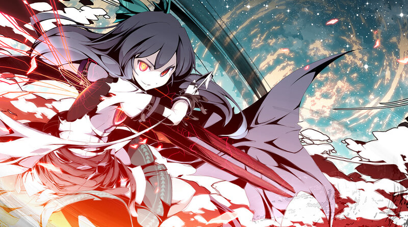 anime girl with red eyes