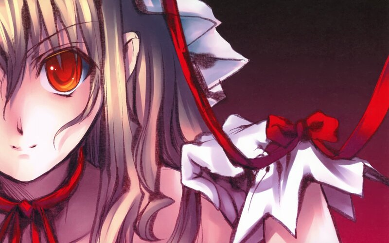 anime girl with red eyes