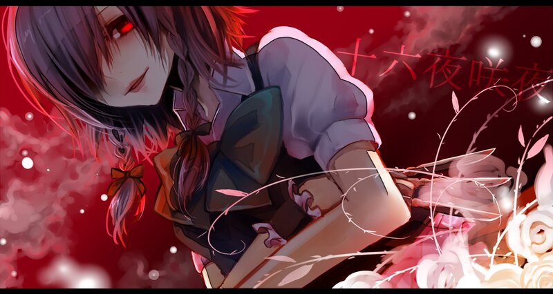 anime girl with red eyes