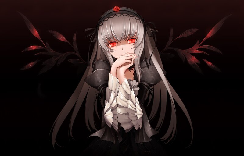anime girl with red eyes
